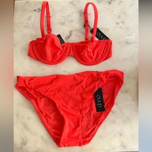 NWT Cuup balconnette bikini set in Hibiscus (36B, L)